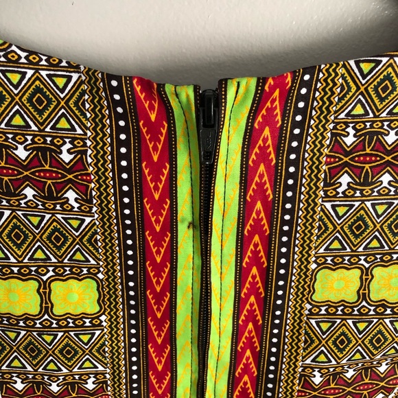 African Print Sleeves Crop Top - Picture 4 of 4